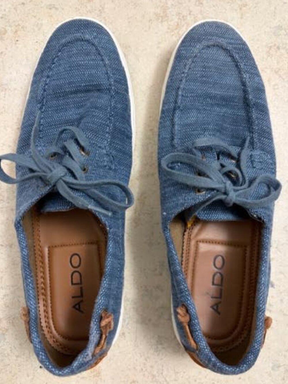 ALDO Men's Glamosa Boat Shoe Size 8 Blue Tan White